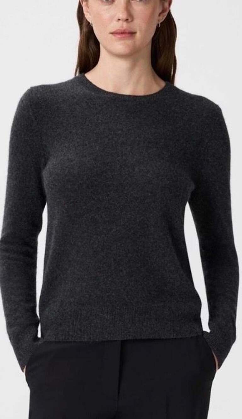 Quince 100% Mongolian Cashmere Crewneck Sweater Medium Grey